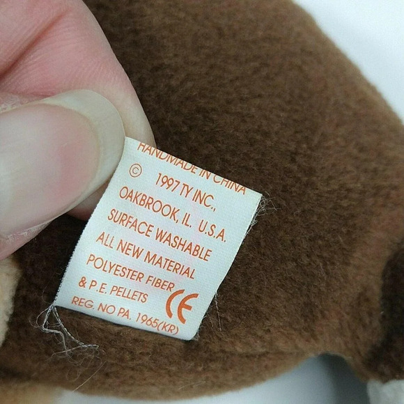 Ty Beanie Babies Plush Stretch Ostrich 1997 Vintage Brown Tan 11.5 inch Toy - Picture 6 of 6